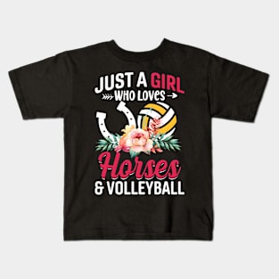 Horses Volleyball Just A Who Loves Kids T-Shirt